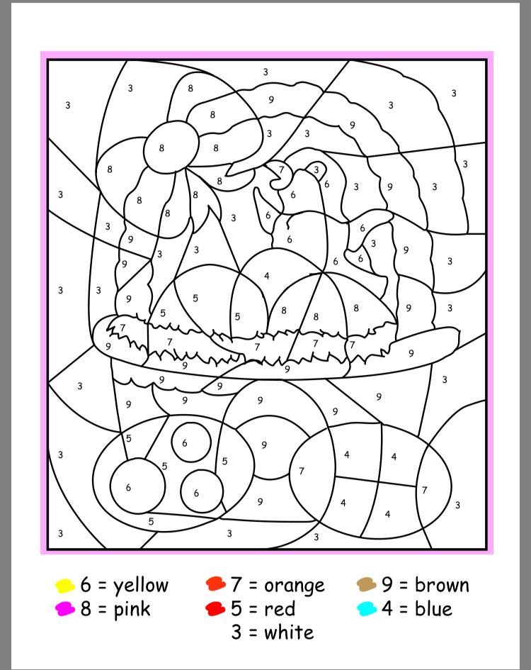 easter bunny coloring pages color by numbers - photo #3