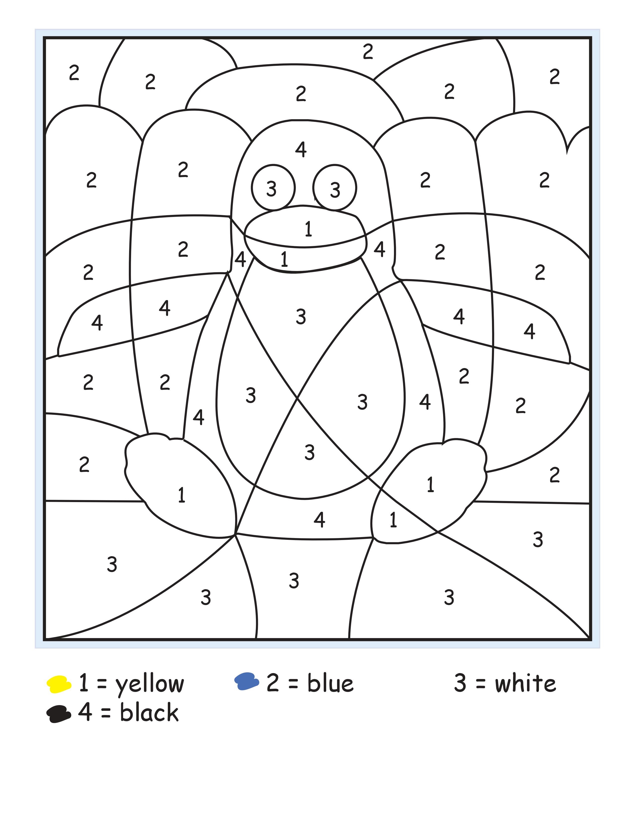 paint by numbers winter coloring pages - photo #32
