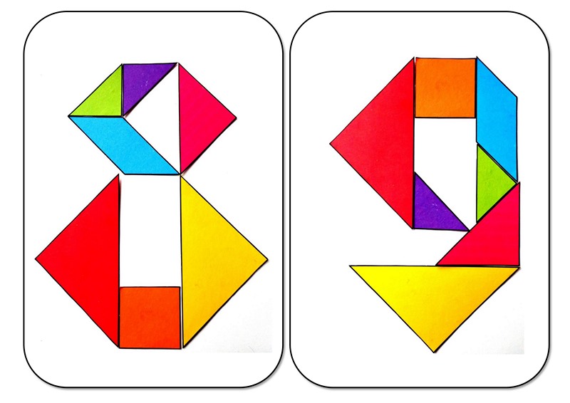 tangram numbers eight and nine