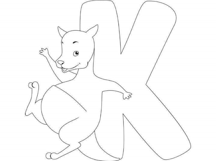 k is for kangaroo coloring pages - photo #40