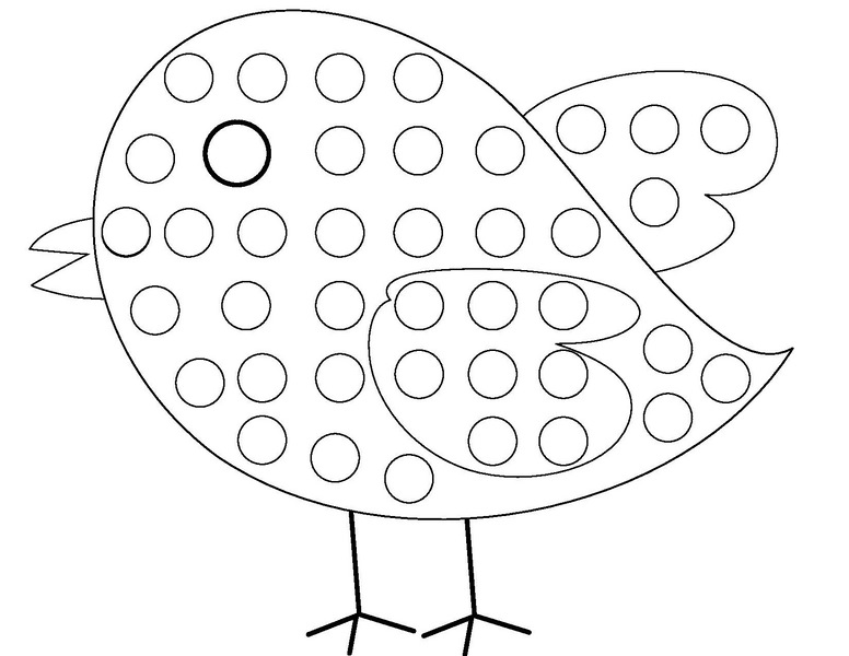 bird do a dot coloring page « preschool and homeschool