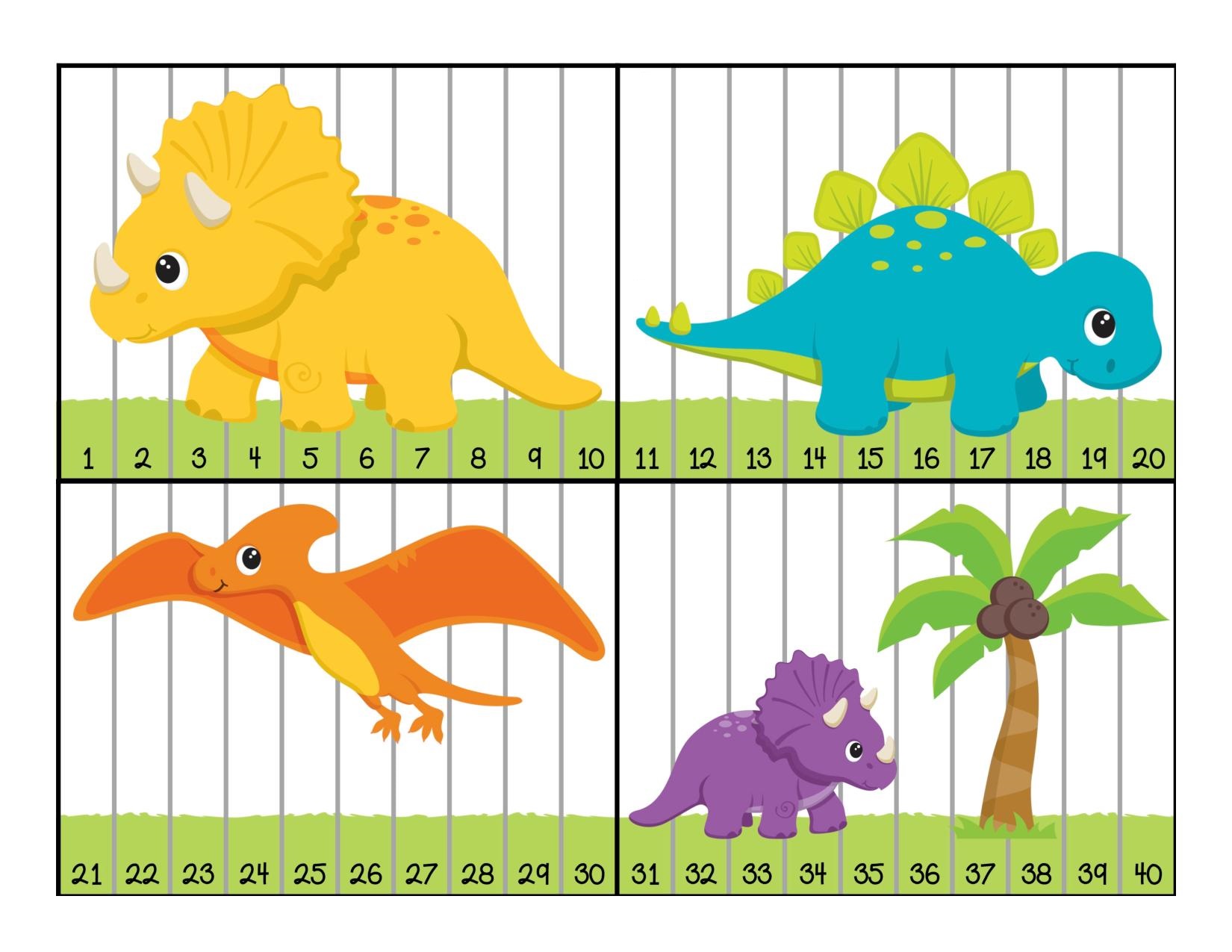 dinosaur numbers puzzle « Preschool and Homeschool