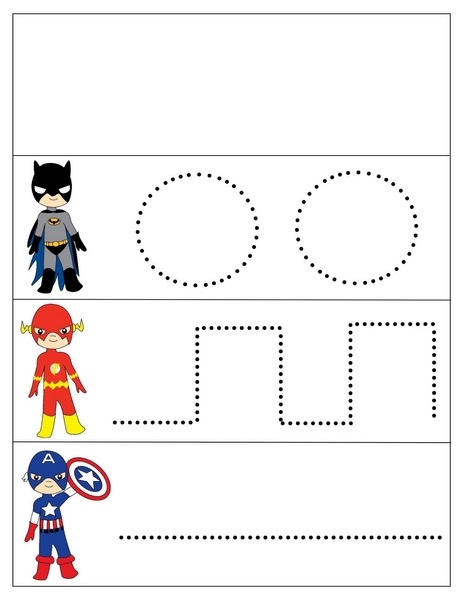 Superheroes worksheets tracing « funnycrafts