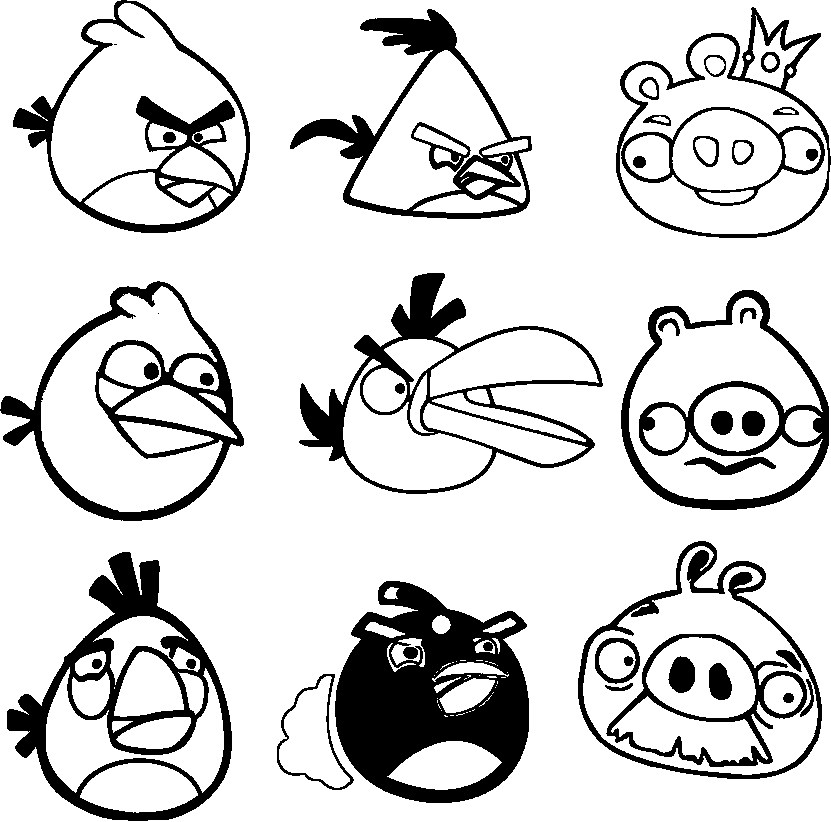 angry birds coloring pages