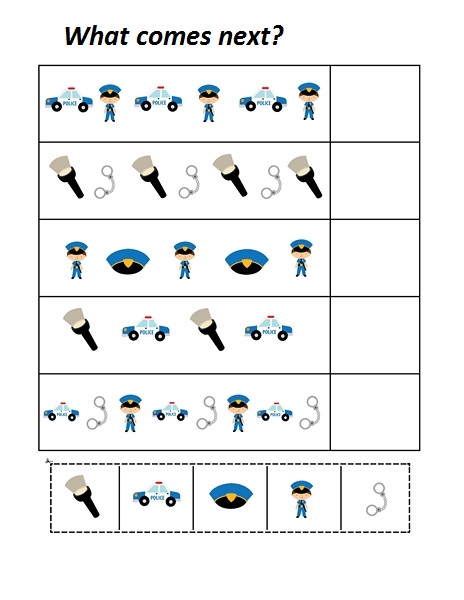 Police comes next worksheet « funnycrafts