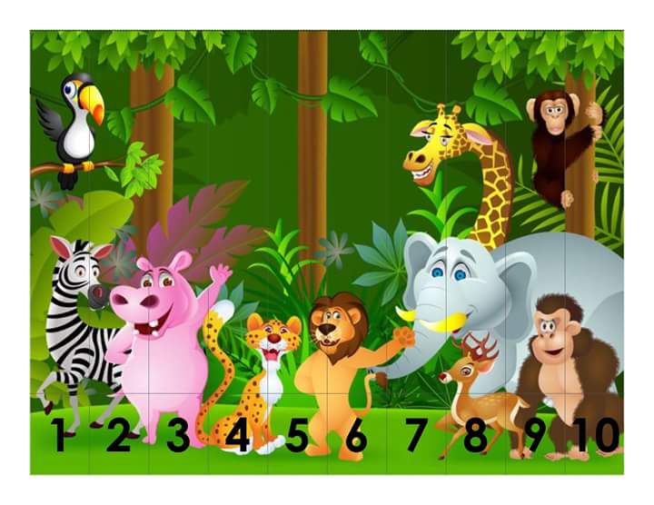 forest anmals number sequence puzzles preschool and homeschool