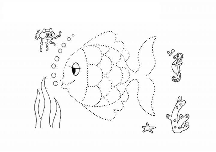 fish trace the lines sheet « Preschool and Homeschool