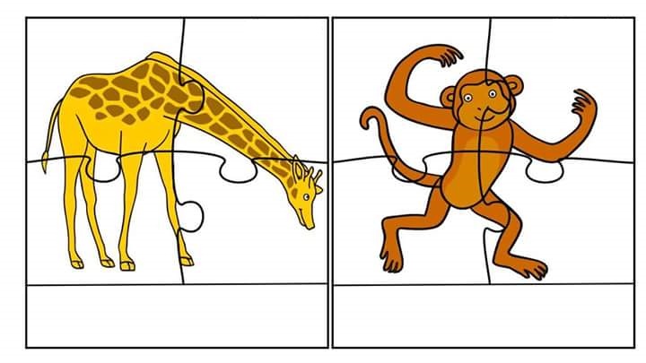 Giraffe monkey printable puzzles « funnycrafts