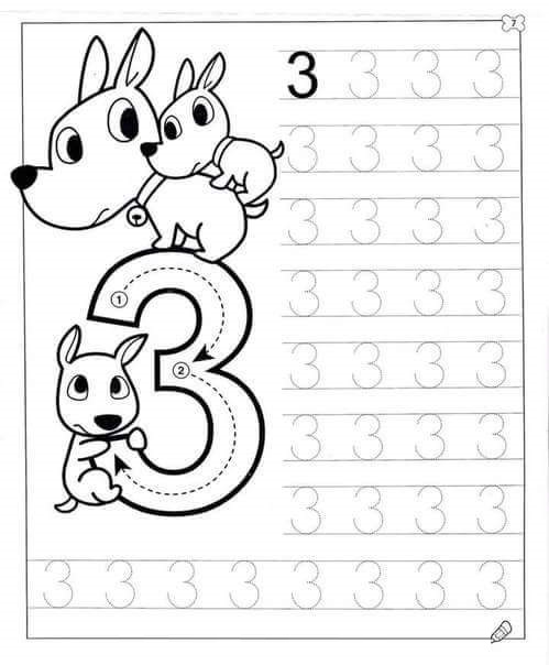 number-three-tracing « Preschool and Homeschool