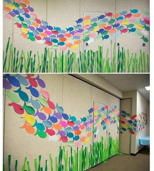 Ocean animals wall decoration for school (2) « funnycrafts