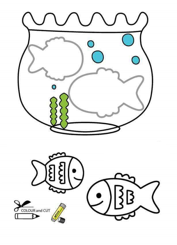 cut and paste activities free printable worksheets aquarium 1